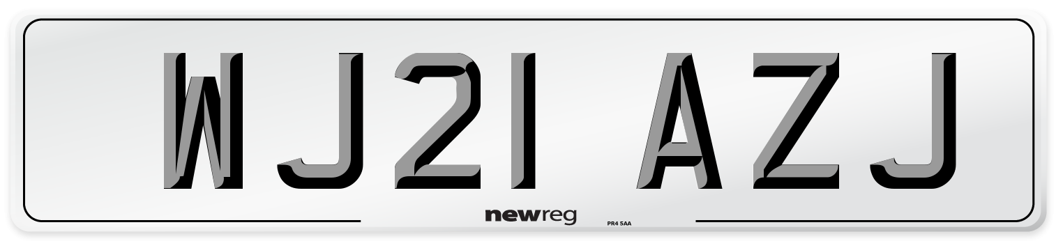WJ21 AZJ Number Plate from New Reg